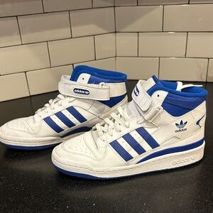Adidas White and Blue High-Tops